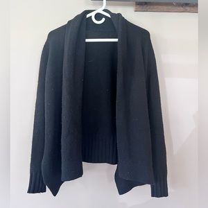 Black Cardigan With Ribbing on the Back